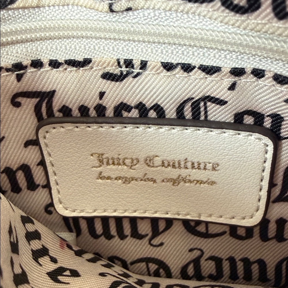 Juicy Couture White Rainbow Leather Crossbody Bag Adjustable Strap Gold Emblem - Picture 5 of 10